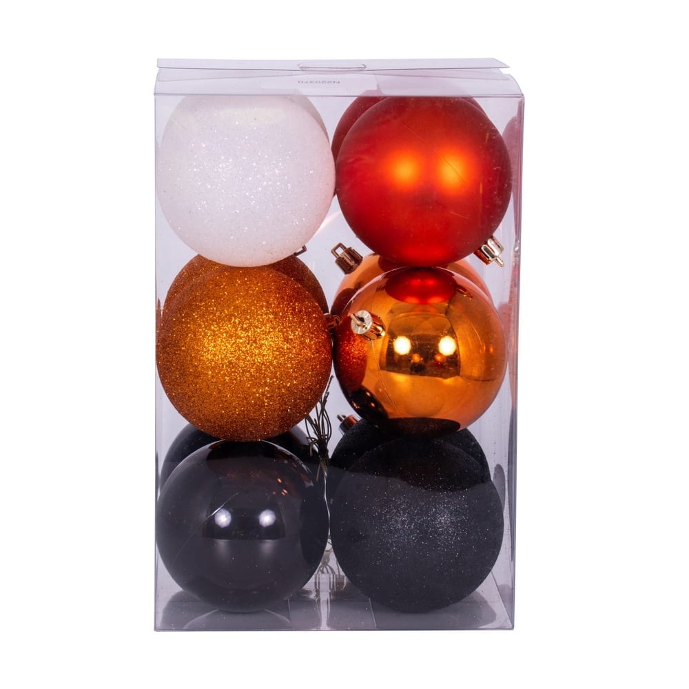 Vickerman 3" Orange, Black, and White Ornament Assortment, 12 per box. Orange Bed Bath